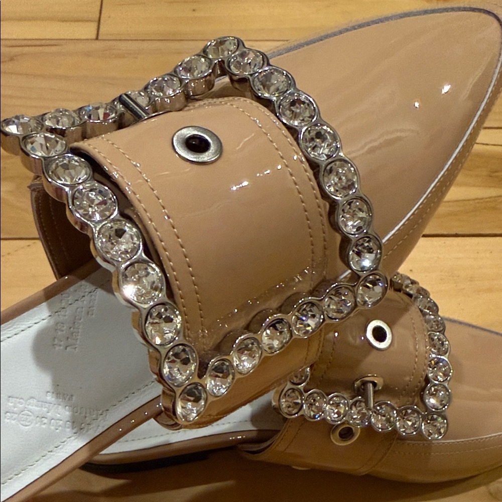 Maison Martin Margiela Beige Crystal-Trimmed Mules - Picture 13 of 13